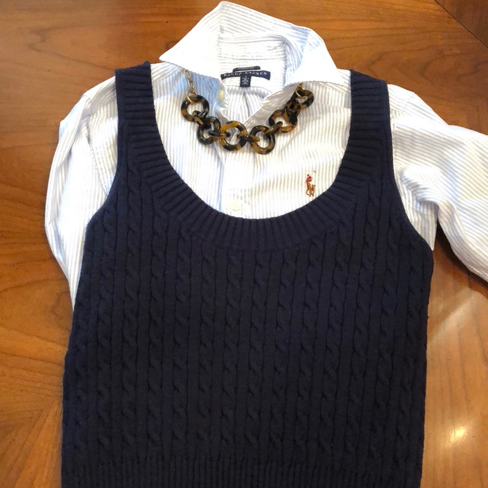 Isaac Mizrahi for Target navy cable knit vest